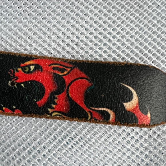 Vintage Ed Hardy Defender Handmade Genuine Leather Belt Studs EH0067M Sz Medium - Picture 4 of 9